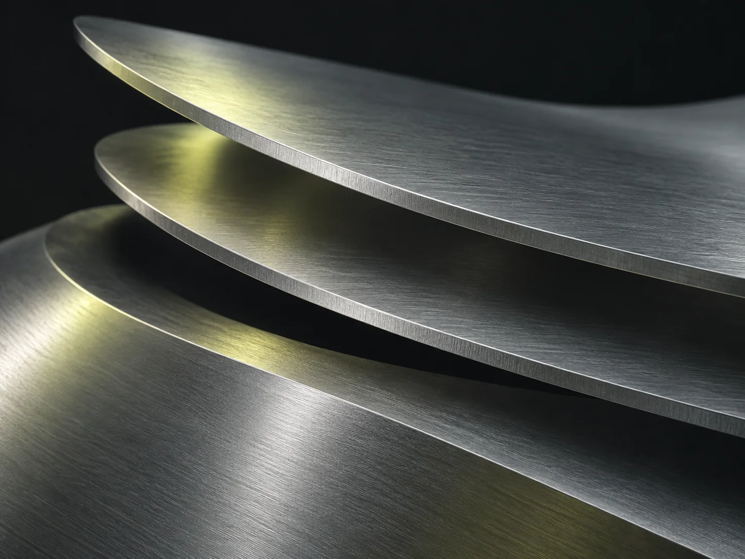 Close view of silver layers with clearly separated edges